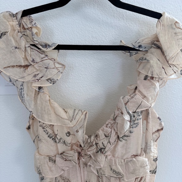 H&M LYOCELL IVORY CREAM FLORAL MAXI DRESS - Picture 7 of 9